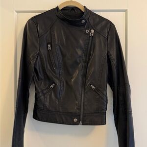 Topshop Black Faux Leather Jacket (Vegan)